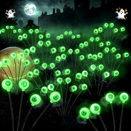 4 Pack Scary Eyeballs Solar Pathway Lights – Waterproof – Two Flashing Modes
