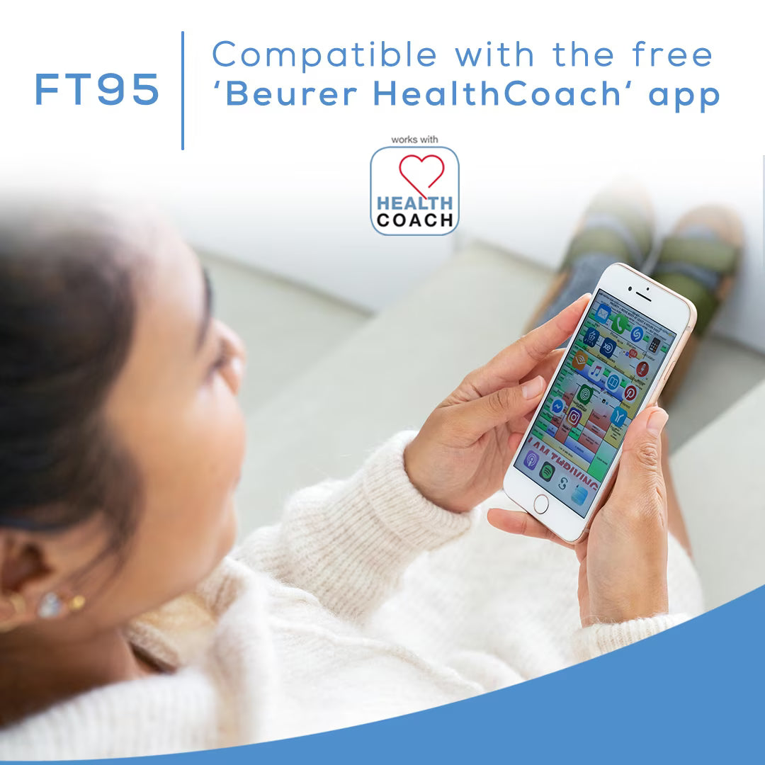 Beurer Bluetooth Non-Contact Infrared Thermometer, XL Illuminated Display, 60 Memory Spaces, FT95