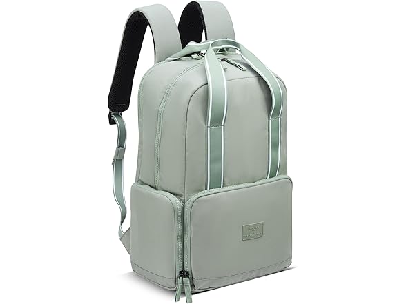 Florence by Mills Carefree Carry laptop travel backpack in Sage Green