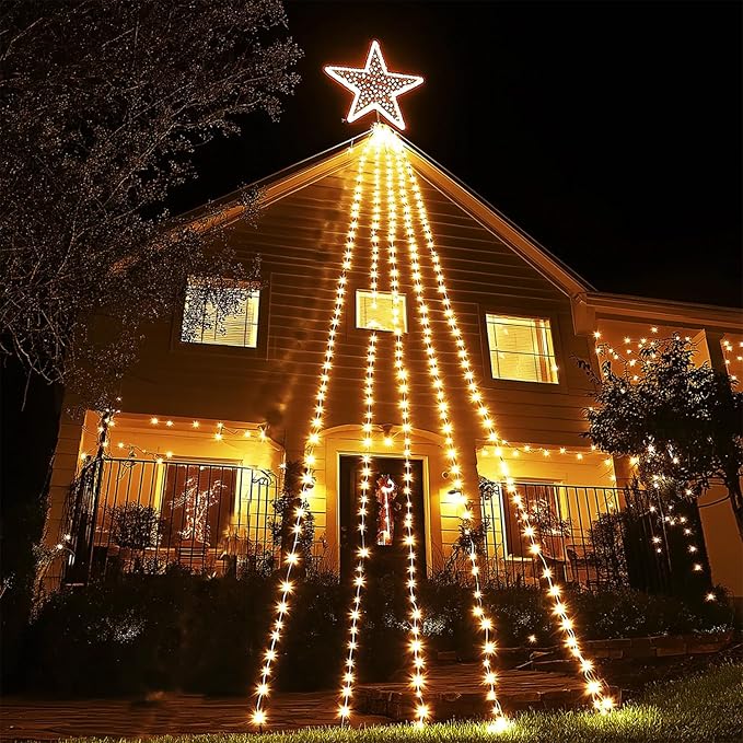 750 LED 245FT Star String Lights – Warm White – 8 Modes – Green Wire