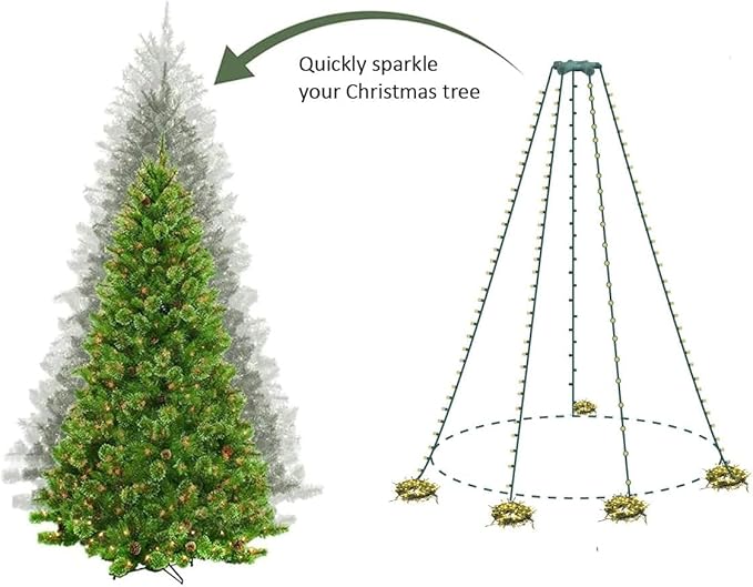 750 LED 245FT Star String Lights – Warm White – 8 Modes – Green Wire