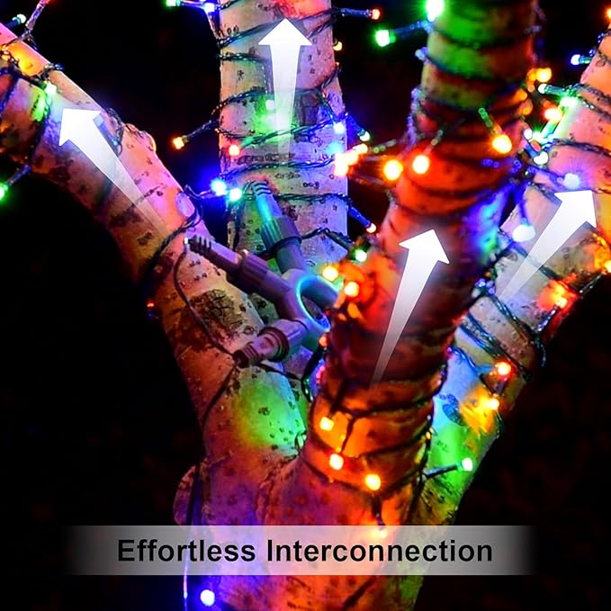 750 LED 245FT Star String Lights – Warm White/Multicolor – 9 Modes – Green Wire