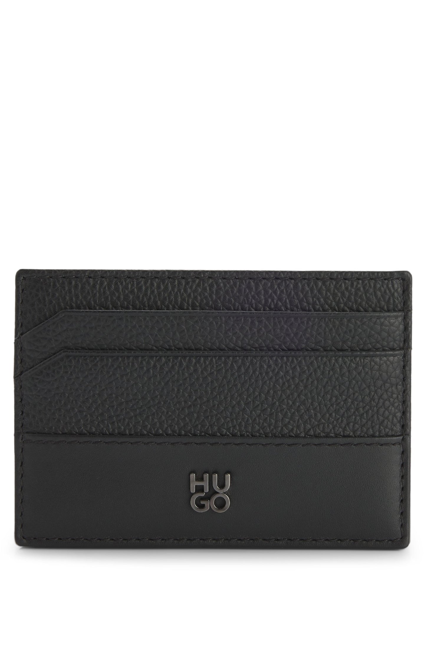 Hugo Boss Stacked-logo wallet in leather