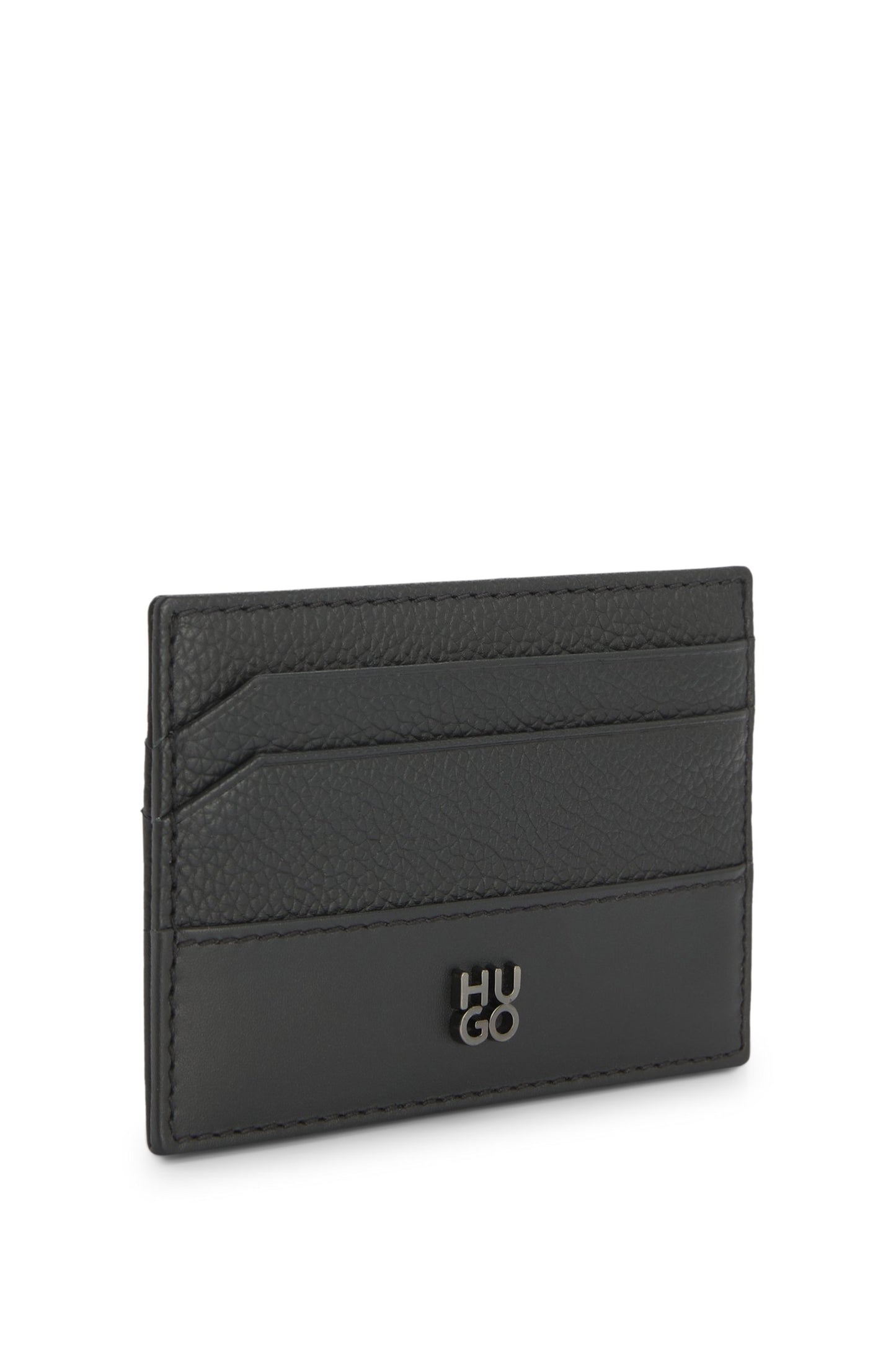 Hugo Boss Stacked-logo wallet in leather