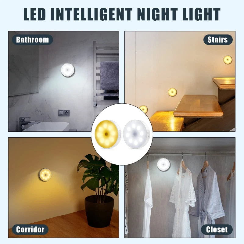 6 Pack Rechargeable Motion Sensor Light Fixture – Indoor LED – USB Cord