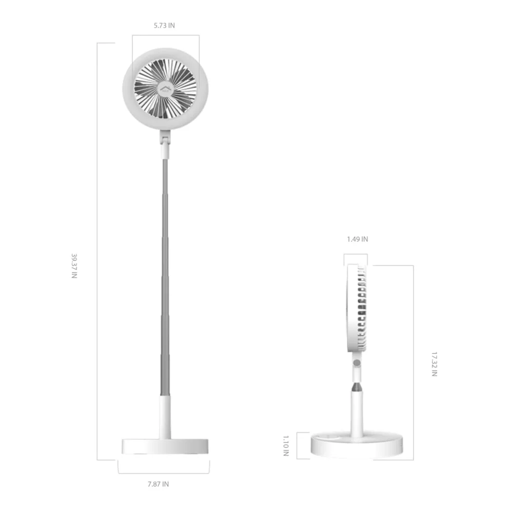 GeoSmartPro AirLit Voice-Enabled Portable Smart Desk Fan with Ring Light Mirror