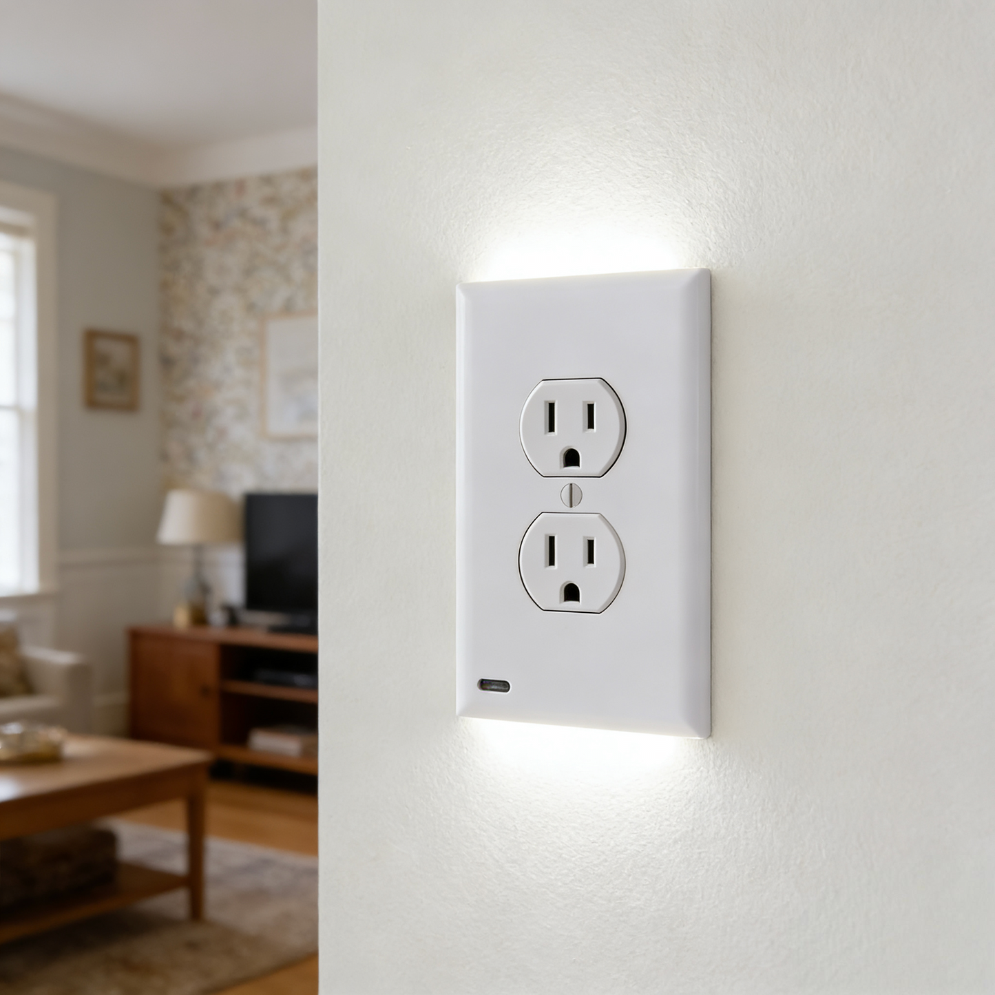 5-Pack Outlet Cover with Built-In LED Top/Bottom Night Light - 2 Styles