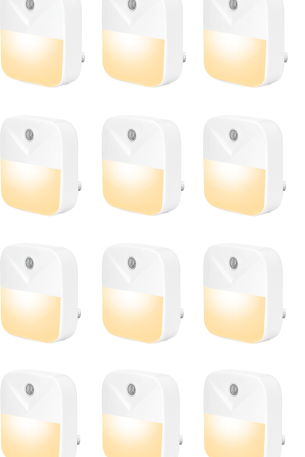 12 Pack Night Light Plug in, Warm White LED Nightlights with Smart Dusk to Dawn Sensor