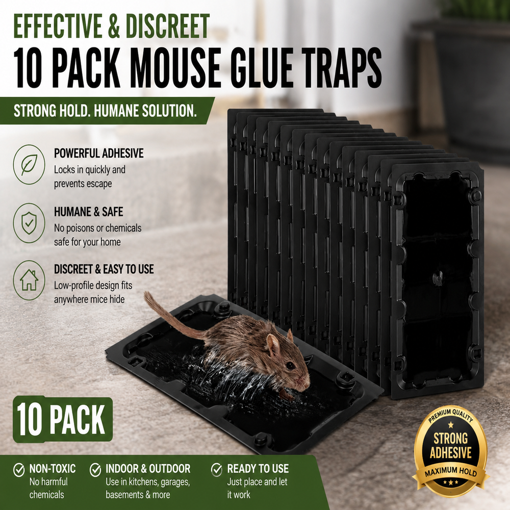 10-Pack Large Glue Traps – Rats, Mice, Snakes & Crawling Insects