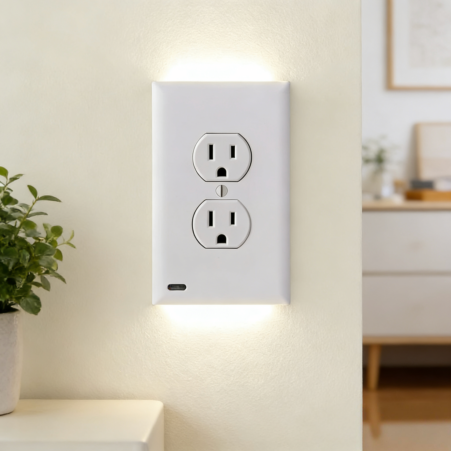 5-Pack Outlet Cover with Built-In LED Top/Bottom Night Light - 2 Styles