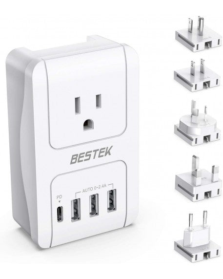 BESTEK 3000W International Travel Adapter with PD 3.0