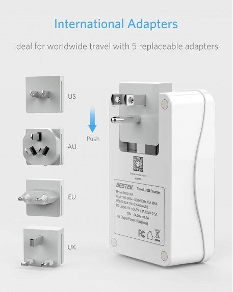 BESTEK 3000W International Travel Adapter with PD 3.0