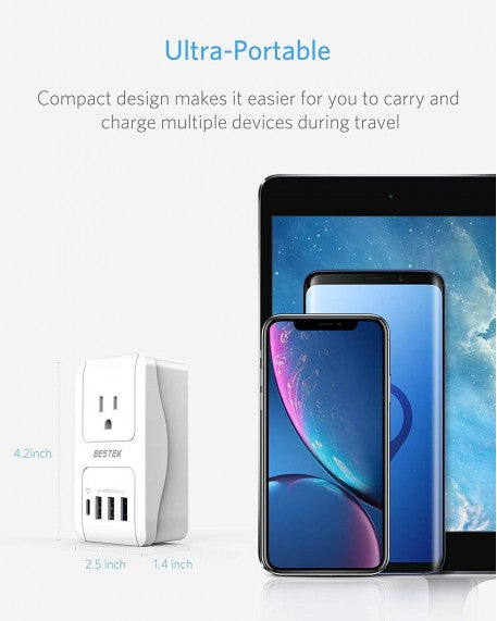 BESTEK 3000W International Travel Adapter with PD 3.0