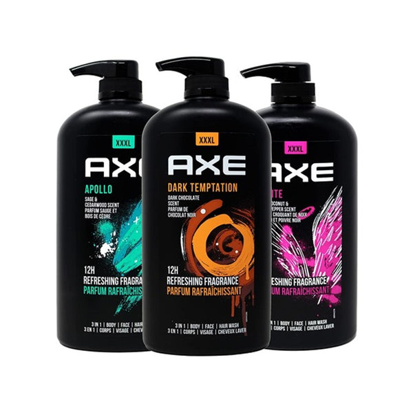 3 Pack Axe Men's Body Wash Variety Set