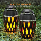 2-Pack Tiki LED Flame Bluetooth Speakers with Poles