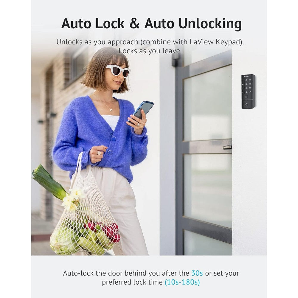 LaView Bluetooth Enabled Door Lock, Wireless & Keyless Entry Smart Door Lock, Alexa and Google Assistant-Enabled Smart Lock