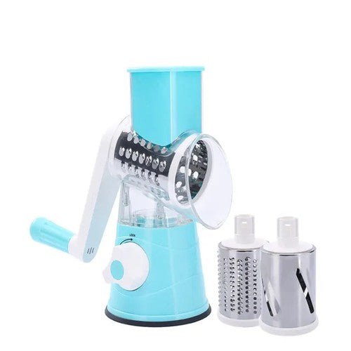 3 in 1 Vegetable Mandoline Slicer Swift Rotary Drum Grater Nut Shredder Veggie Cutter Peeler Spiralizer Cheese Chopper