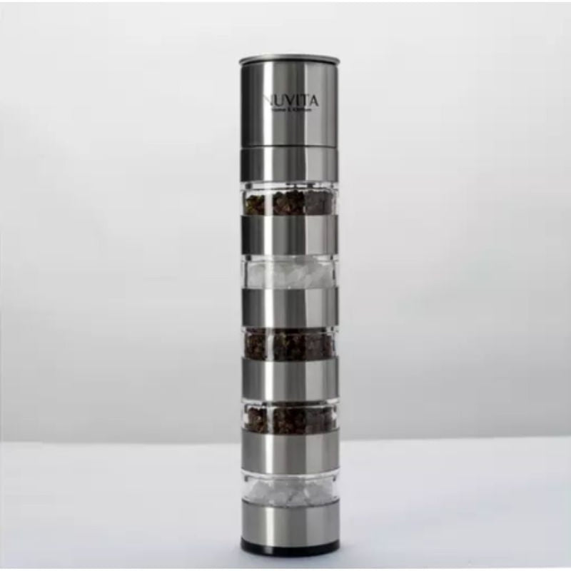 Nuvita Stackable Stainless Steel 5-in-1 Salt & Pepper Mill