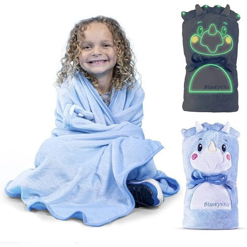 Glow in The Dark Dinosaur Blanket for Boys & Girls - Soft Kids Blankets for Girls & Boys 47x39