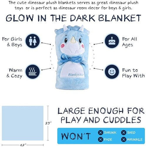 Glow in The Dark Dinosaur Blanket for Boys & Girls - Soft Kids Blankets for Girls & Boys 47x39