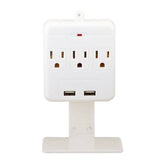 iCover 3-Outlet Surge Protector with 2 USB Ports & Removable Shelf