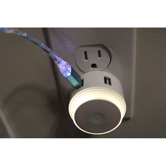 3 Pack 2 Port USB Charger with RGB Night Light