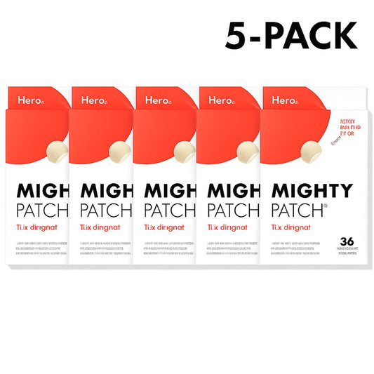 5-Pack Mighty Patch - Hydrocolloid Acne Pimple Patch for Covering Zits and Blemishes, Spot Stickers for Face and Skin (180Ct Total)