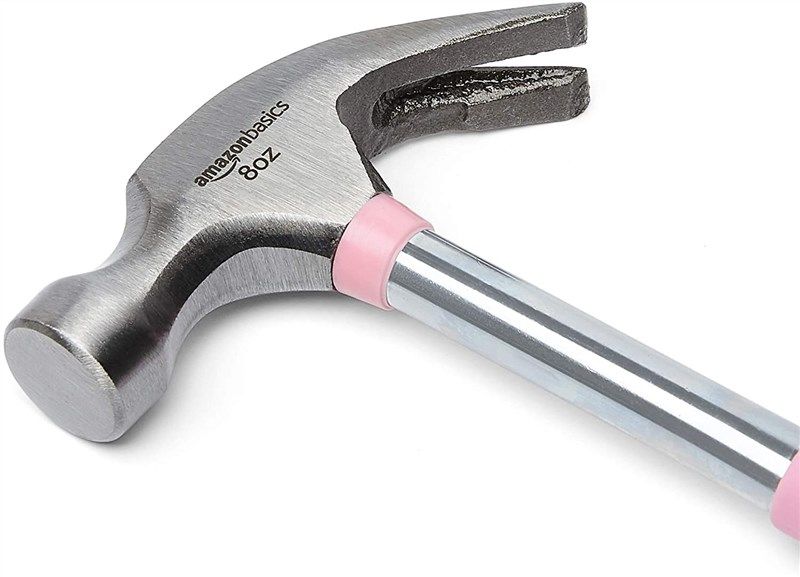 Amazon Basics Household Tool Set with Tool Storage Box - 150-Piece, Pink