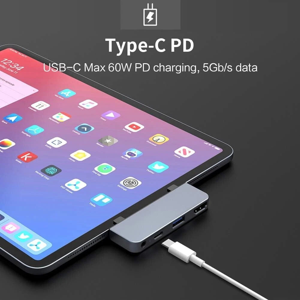 HyperDrive 4-in-1 USB-C Hub for iPad Pro/Air, Gray