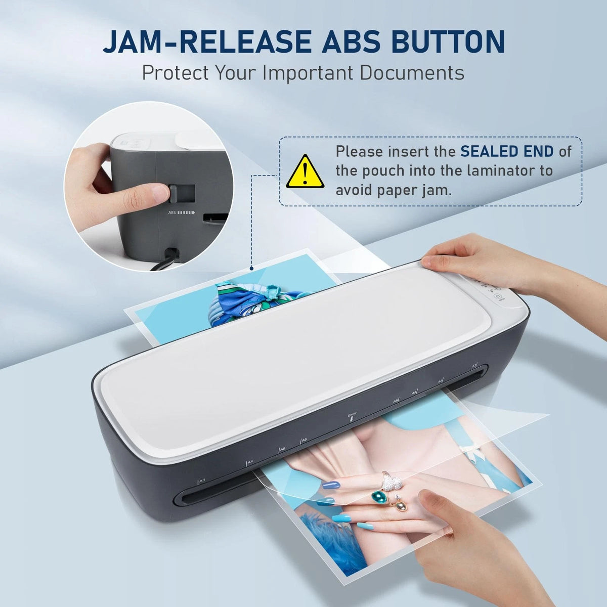 13 Inch A3 Laminator Machine, 9 in 1 Desktop Thermal Never Jam With 40 Pouches