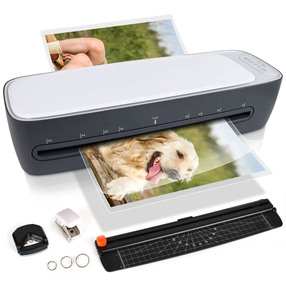13 Inch A3 Laminator Machine, 9 in 1 Desktop Thermal Never Jam With 40 Pouches