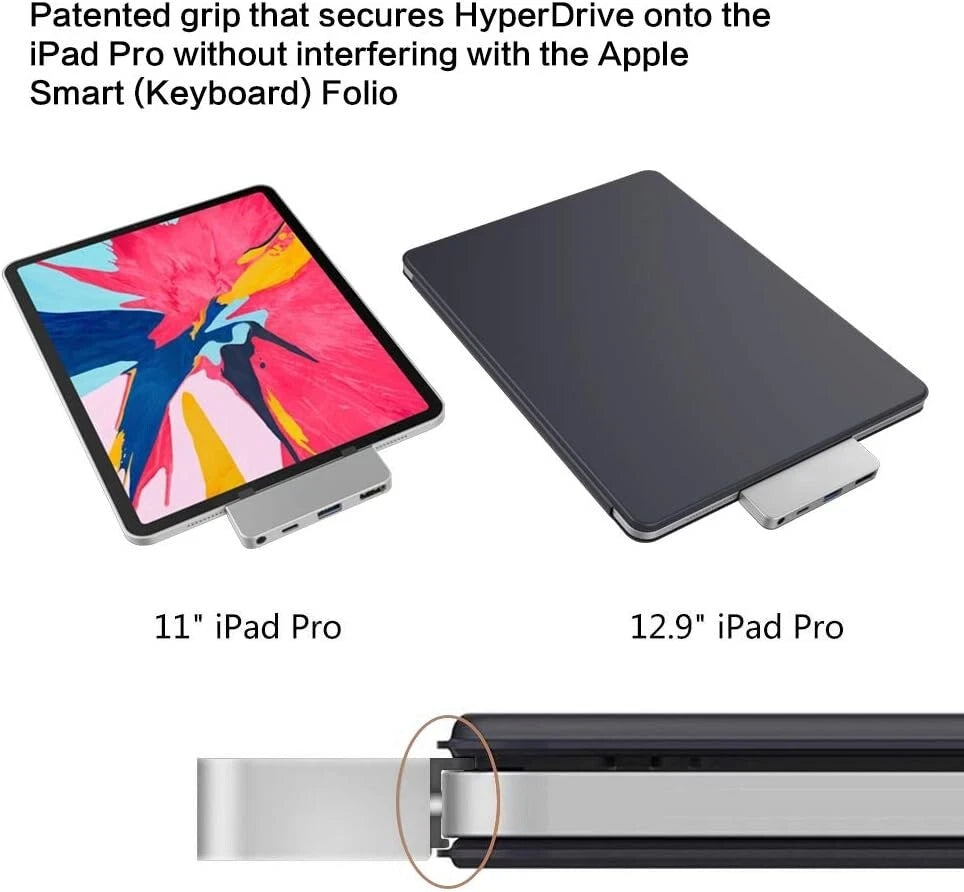 HyperDrive 4-in-1 USB-C Hub for iPad Pro/Air, Gray