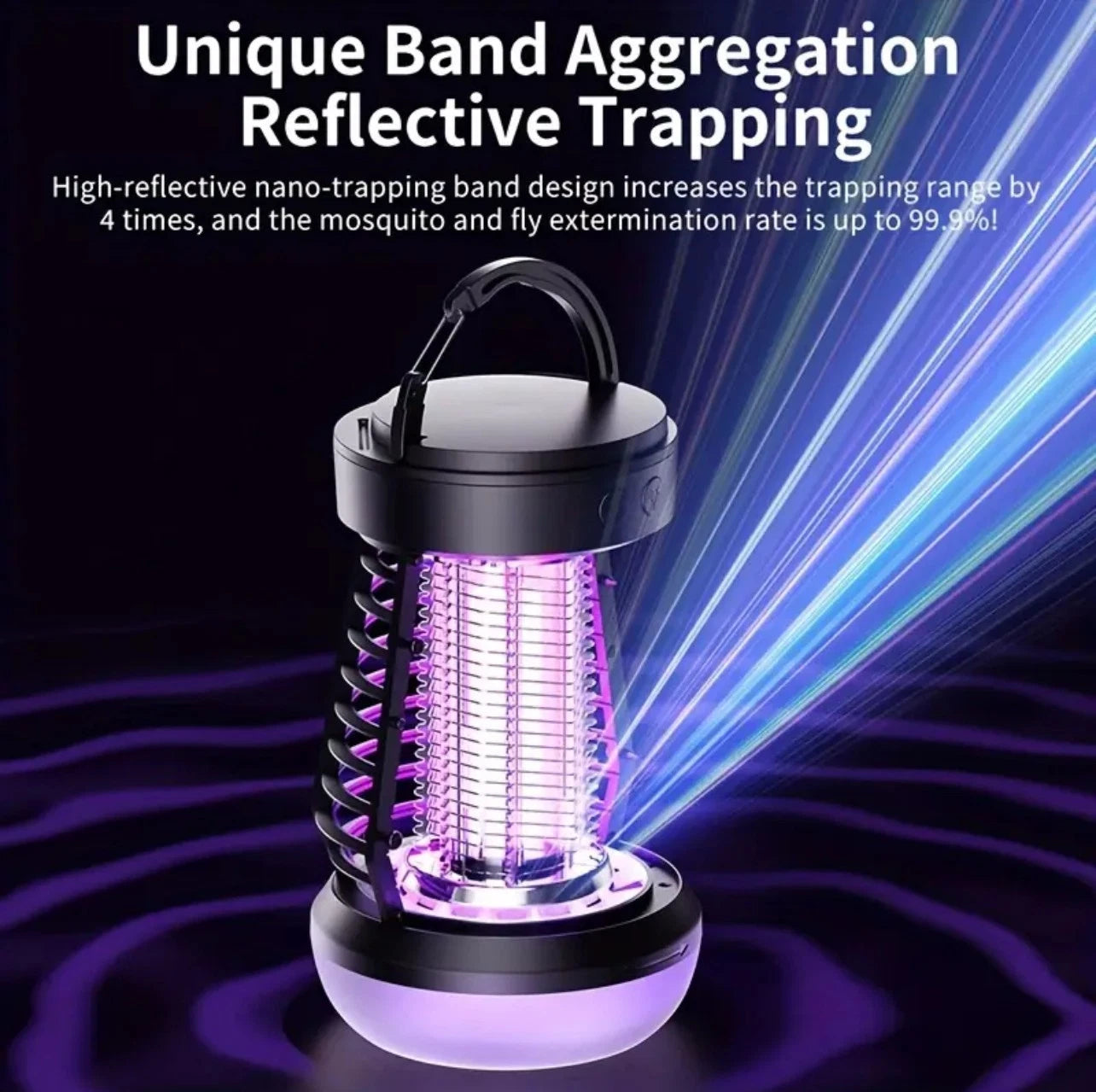 3 in 1 Outdoor & Indoor Bug Zapper – 7 Hour – Frequency & Blue Light Attraction-Rechargeable