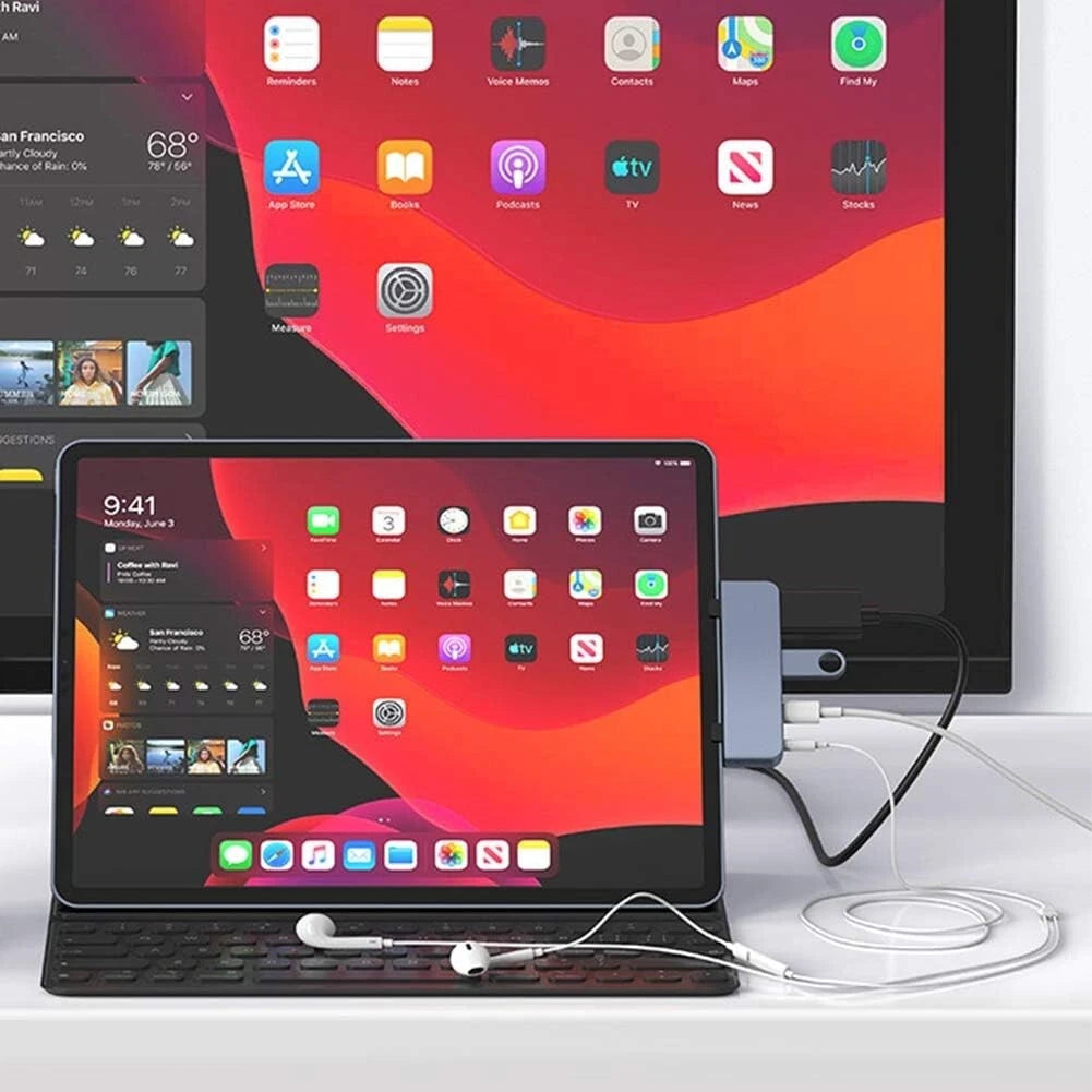 HyperDrive 4-in-1 USB-C Hub for iPad Pro/Air, Gray