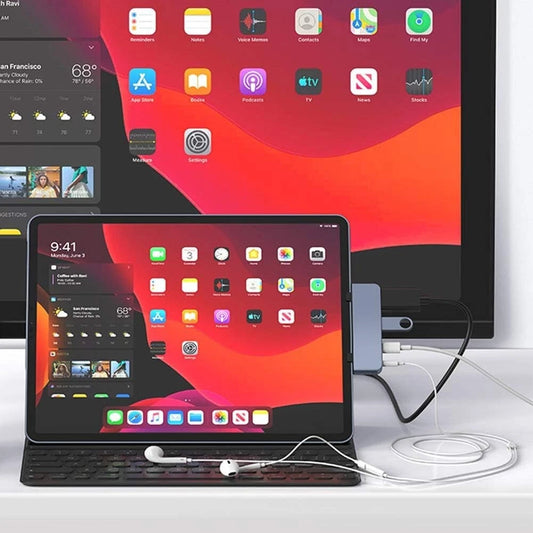 HyperDrive 4-in-1 USB-C Hub for iPad Pro/Air, Gray