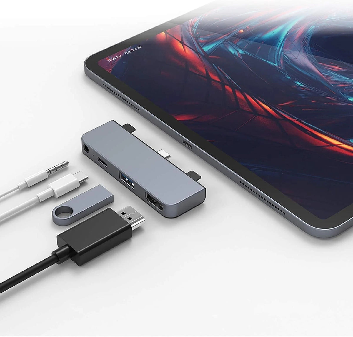 HyperDrive 4-in-1 USB-C Hub for iPad Pro/Air, Gray