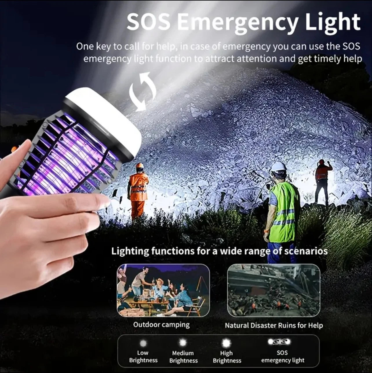 3 in 1 Outdoor & Indoor Bug Zapper – 7 Hour – Frequency & Blue Light Attraction-Rechargeable
