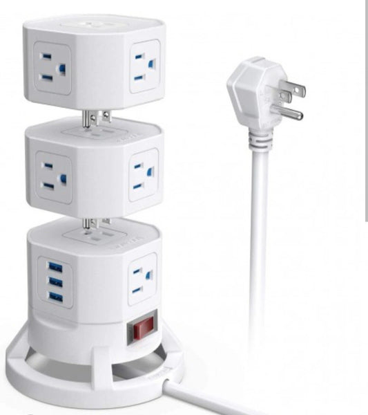 BESTEK 12-Outlet Power Strip's w/3-port USB, Surge Protector MRJ12001