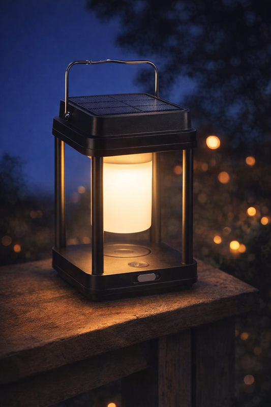 Outdoor Solar Garden Light – Waterproof – 3 Light control Settings – Black Square