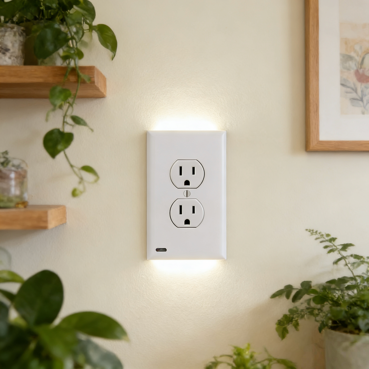 5-Pack Outlet Cover with Built-In LED Top/Bottom Night Light - 2 Styles