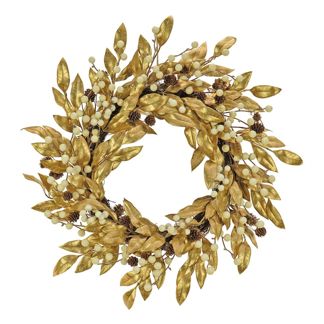 HGTV Home Collection metallic gold 24-inch wreath
