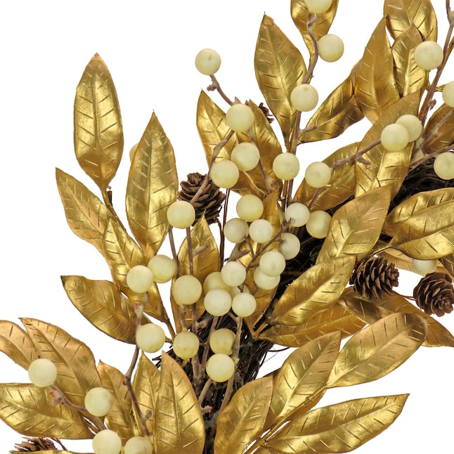 HGTV metallic gold wreath detail