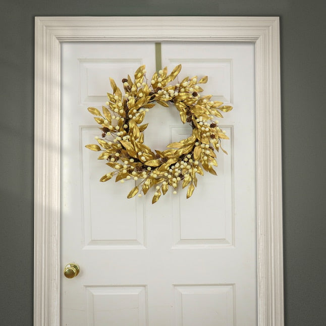 HGTV metallic gold wreath alternate view