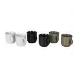 6-Piece Stoneware Mug Set with Metal Rack