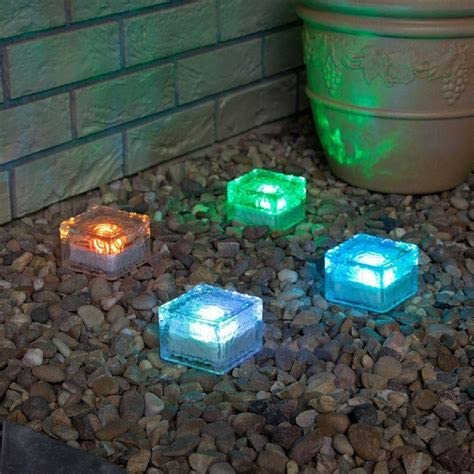 4 Pack Solar Glass Brick Light