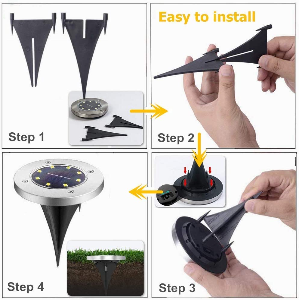 16-Pack Outdoor Waterproof Solar Ground/Pathway Lights 8-LED