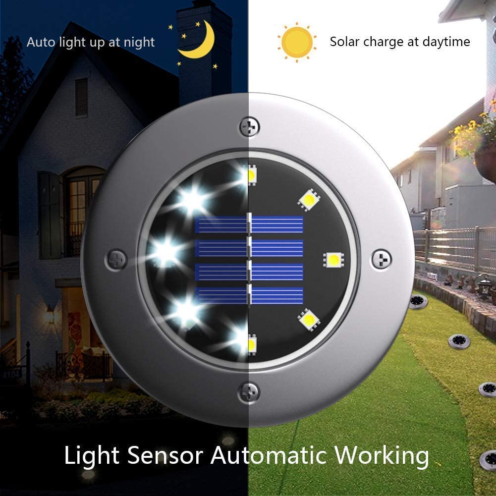 16-Pack Outdoor Waterproof Solar Ground/Pathway Lights 8-LED
