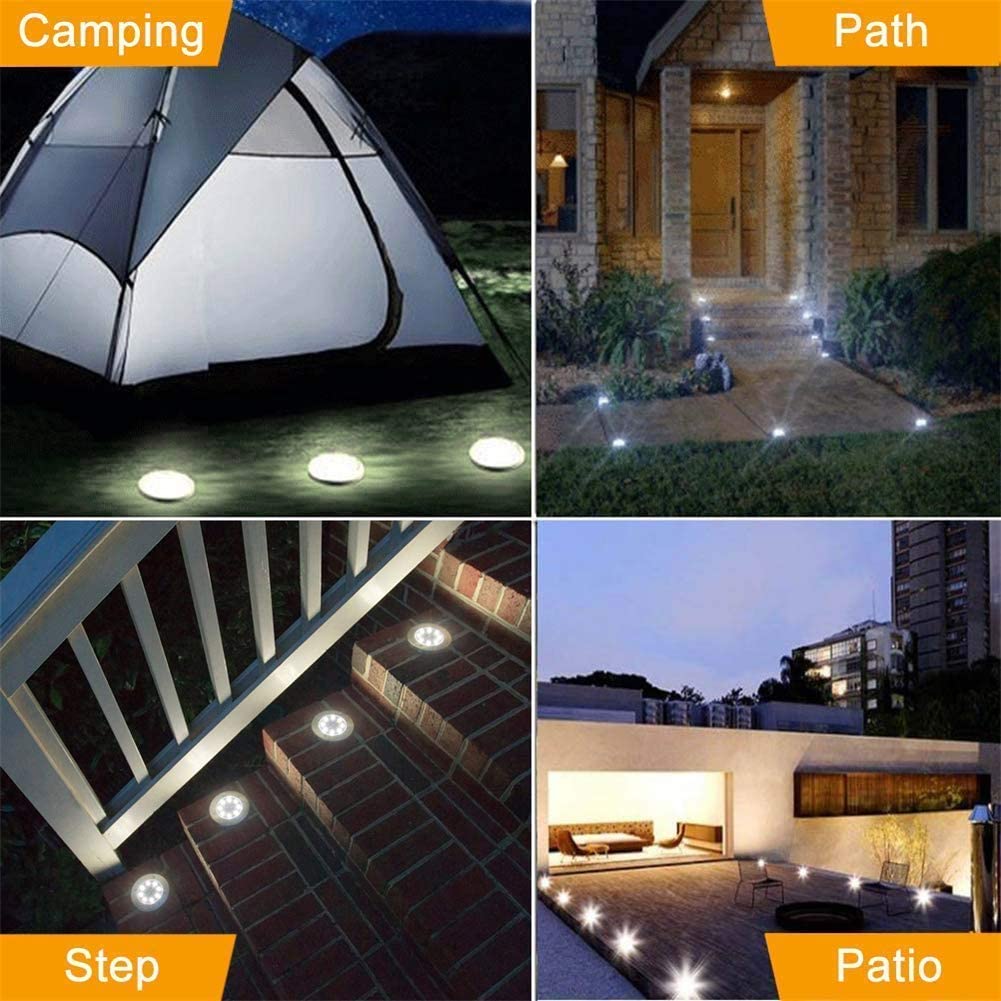 16-Pack Outdoor Waterproof Solar Ground/Pathway Lights 8-LED