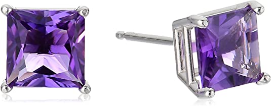 4 Pack .925 Sterling Silver Square AAA CZ Stud Set