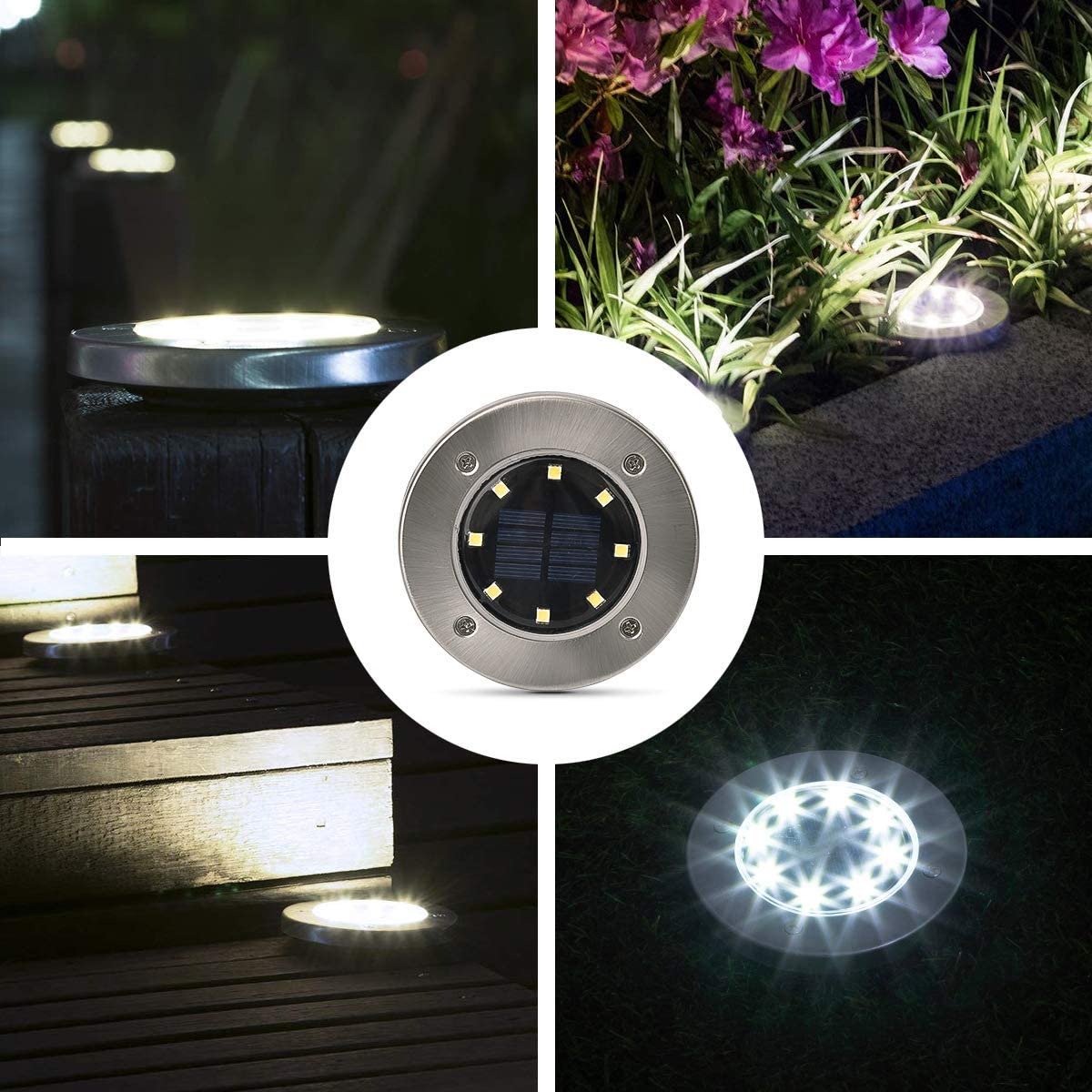 16-Pack Outdoor Waterproof Solar Ground/Pathway Lights 8-LED